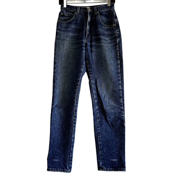 VTG Calvin Klein Sport High Waisted Mom Jeans Distressed Medium Wash Blue 26x31 - Picture 1 of 6